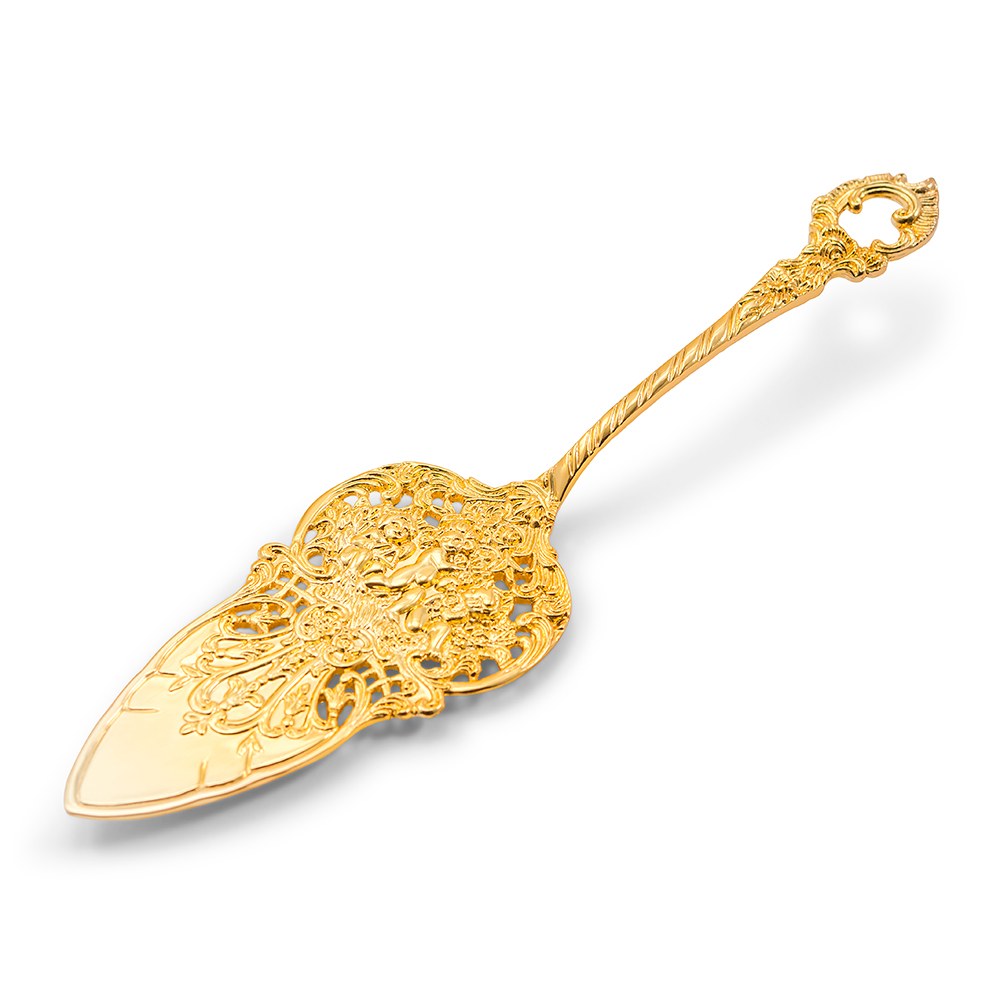 SMALL GOLD CAKE OR PIE SERVER - AyaZay Wedding Shoppe