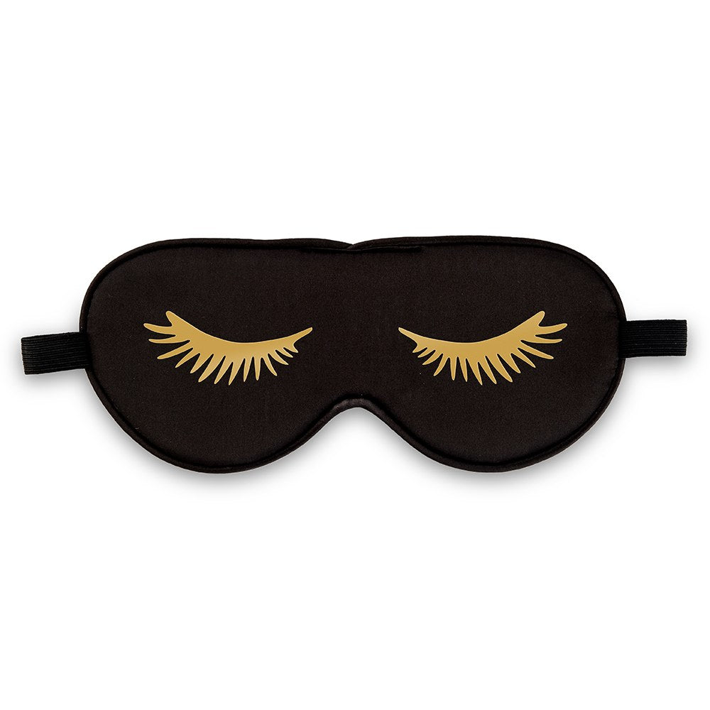 SATIN EYELASHES SLEEP MASK - BLACK