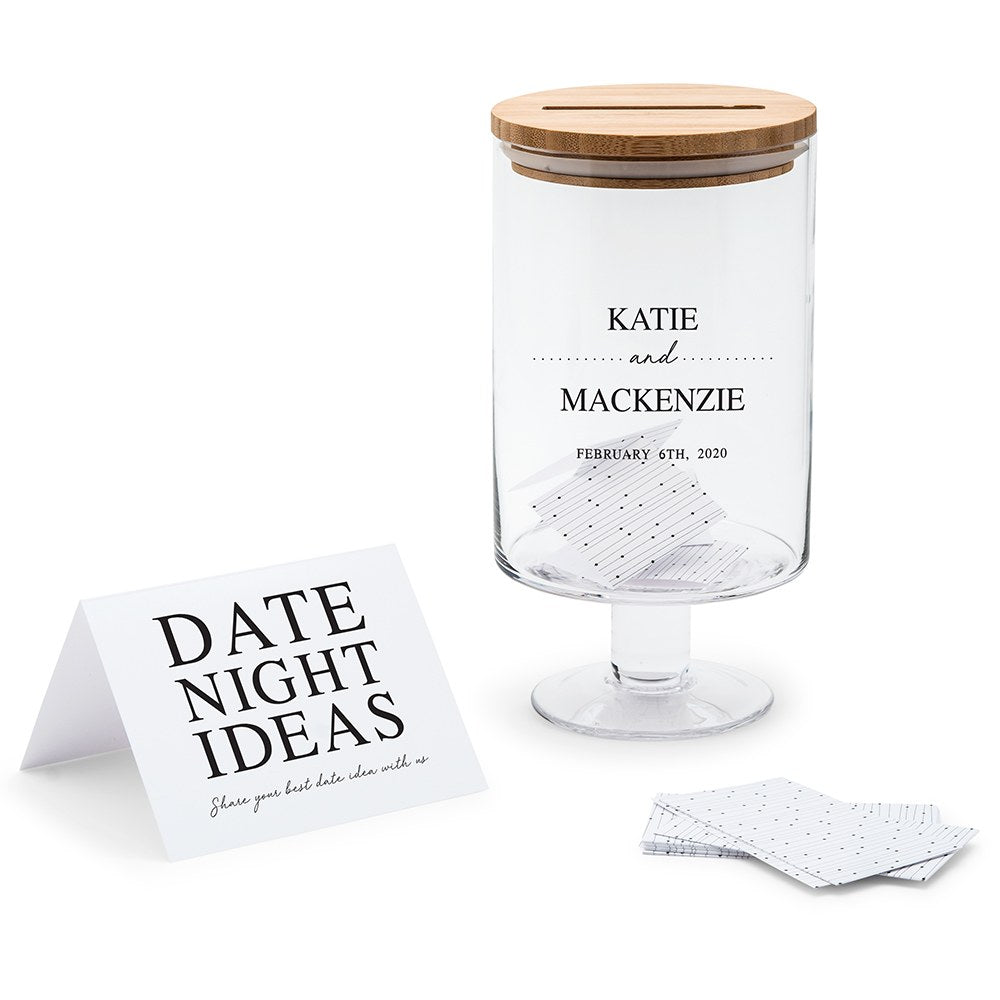 PERSONALIZED GLASS WEDDING WISHES GUESTBOOK JAR - CLASSIC COUPLE - AyaZay Wedding Shoppe