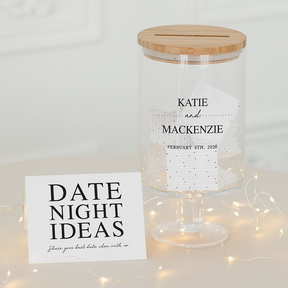 PERSONALIZED GLASS WEDDING WISHES GUESTBOOK JAR - CLASSIC COUPLE - AyaZay Wedding Shoppe