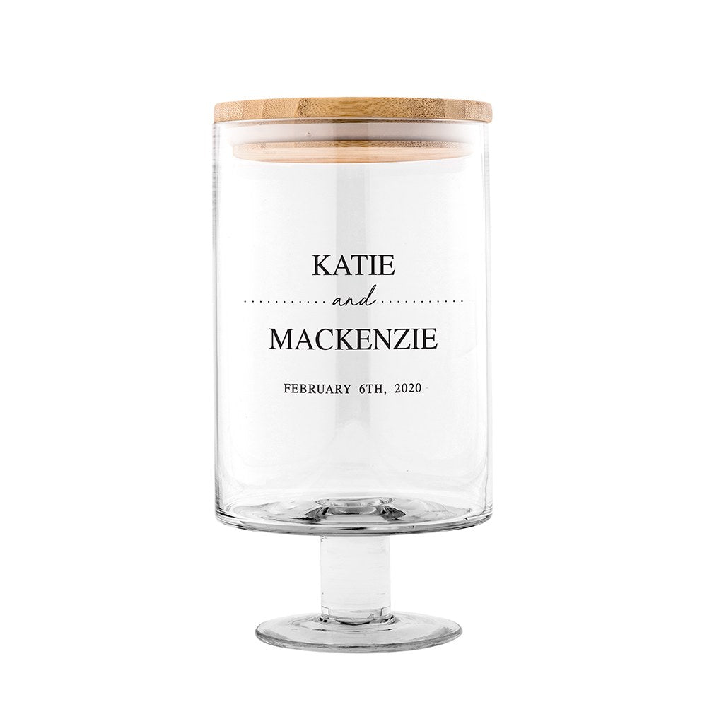 PERSONALIZED GLASS WEDDING WISHES GUESTBOOK JAR - CLASSIC COUPLE - AyaZay Wedding Shoppe