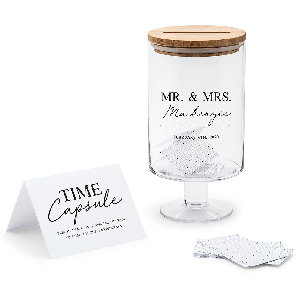PERSONALIZED GLASS WEDDING WISHES GUESTBOOK JAR - MR. & MRS. - AyaZay Wedding Shoppe