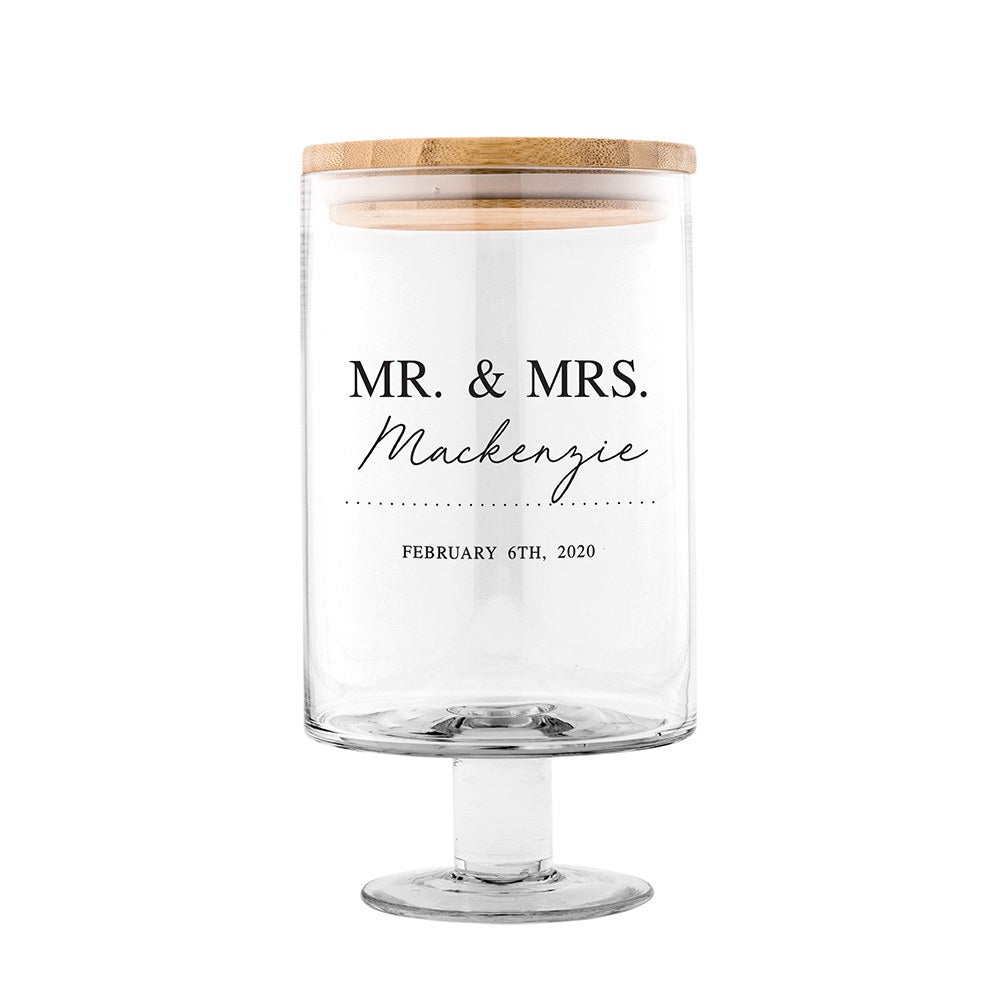 PERSONALIZED GLASS WEDDING WISHES GUESTBOOK JAR - MR. & MRS. - AyaZay Wedding Shoppe