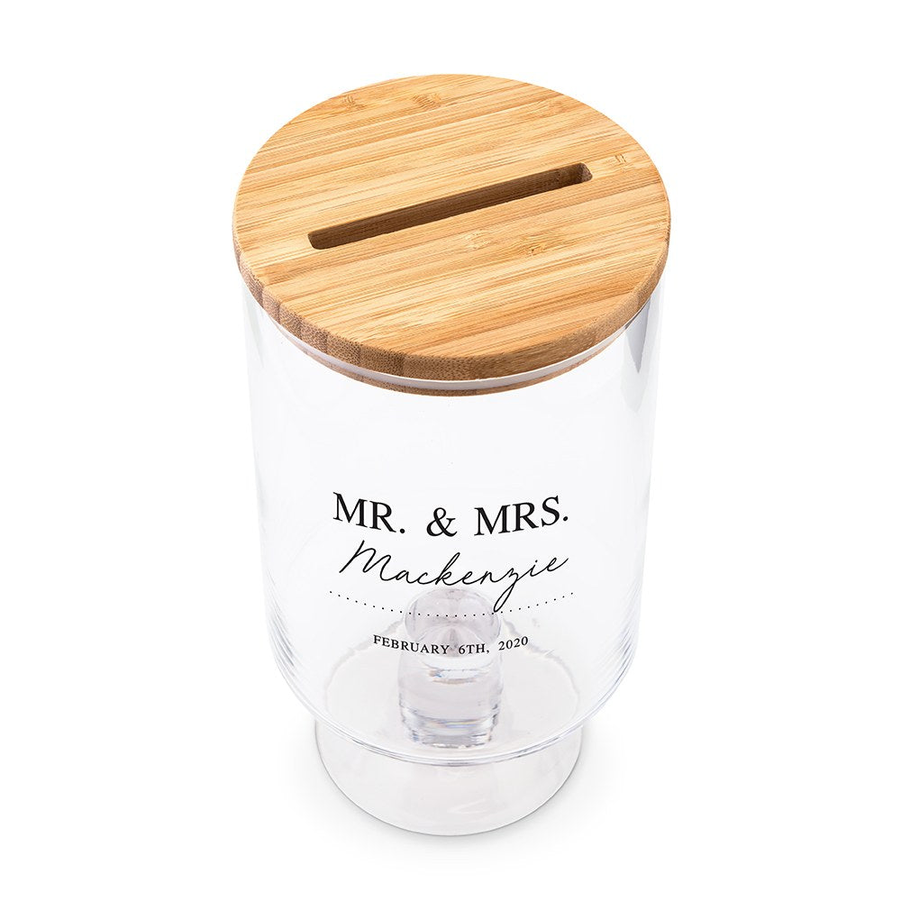 PERSONALIZED GLASS WEDDING WISHES GUESTBOOK JAR - MR. & MRS. - AyaZay Wedding Shoppe