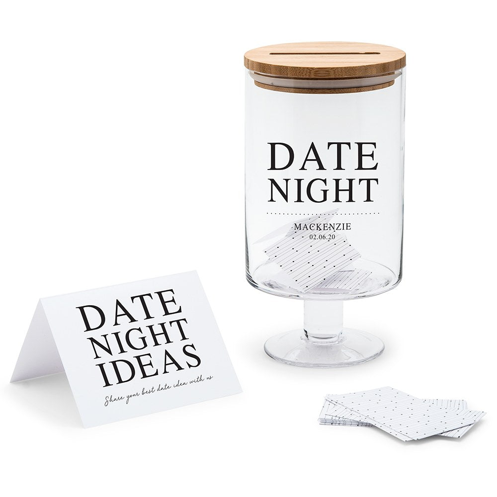 PERSONALIZED GLASS WEDDING WISHES GUESTBOOK JAR - DATE NIGHT