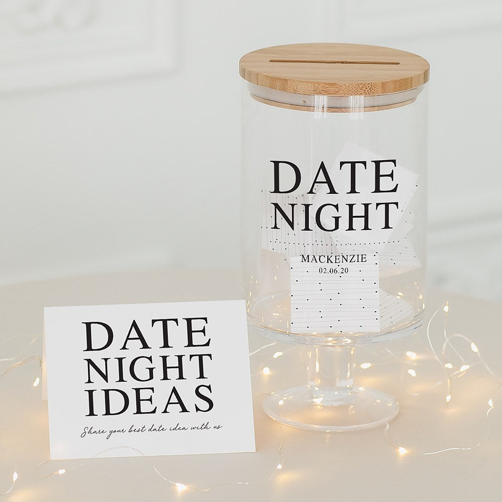 PERSONALIZED GLASS WEDDING WISHES GUESTBOOK JAR - DATE NIGHT