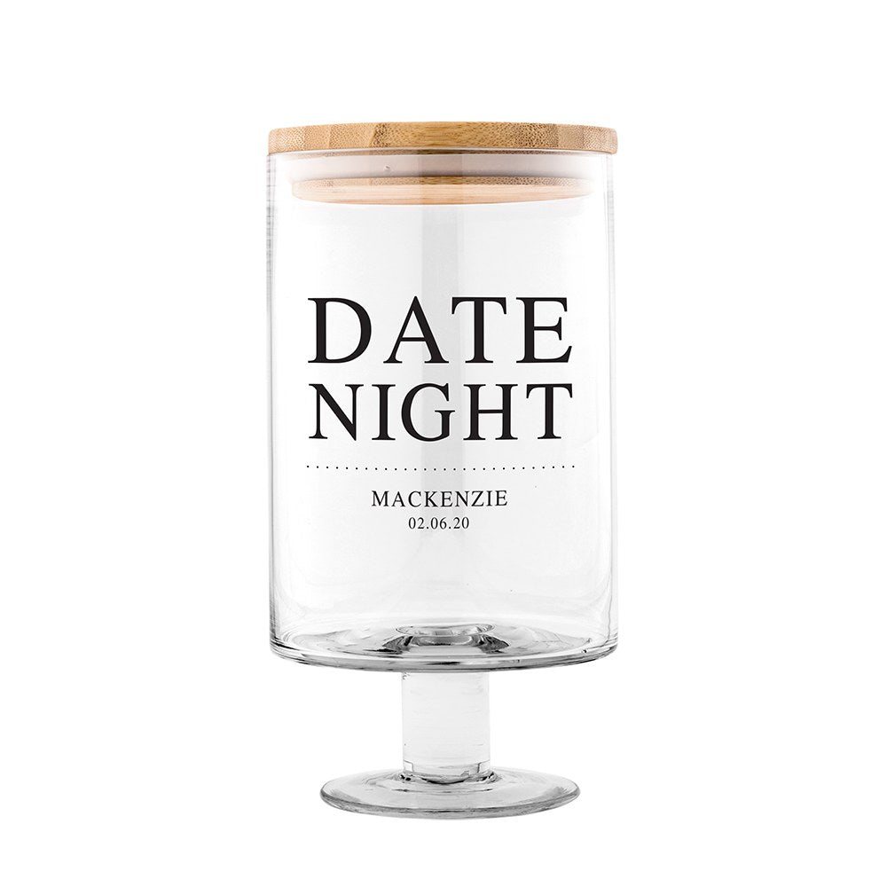 PERSONALIZED GLASS WEDDING WISHES GUESTBOOK JAR - DATE NIGHT