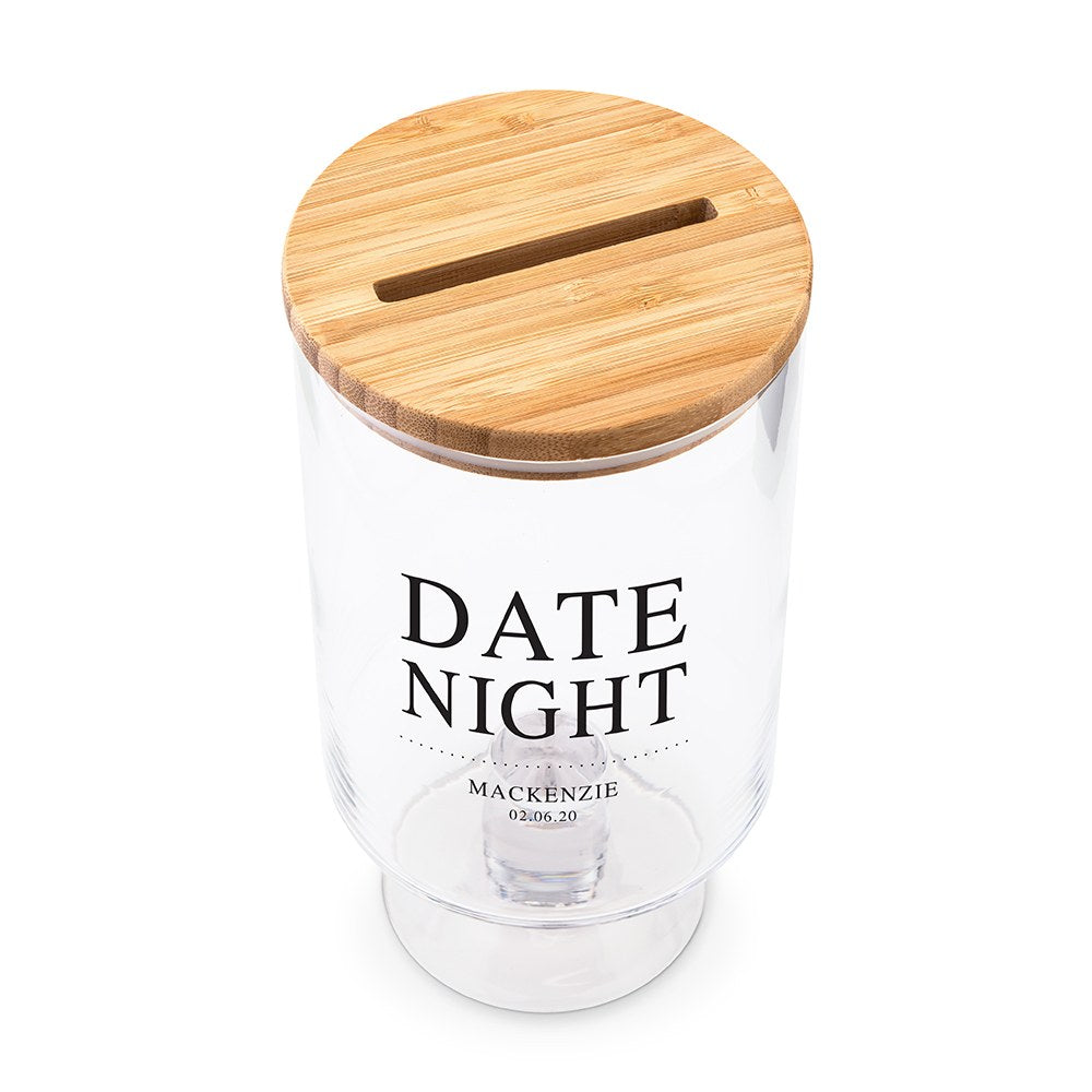 PERSONALIZED GLASS WEDDING WISHES GUESTBOOK JAR - DATE NIGHT