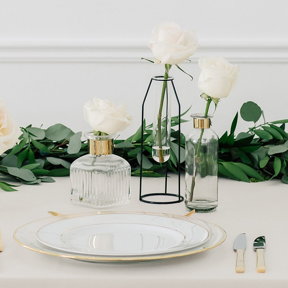 GLASS BOTTLE FLOWER VASE - SQUARE - AyaZay Wedding Shoppe