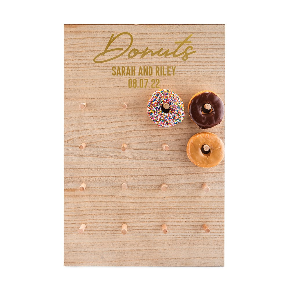 PERSONALIZED WOODEN DONUT WALL DISPLAY - DONUT - AyaZay Wedding Shoppe