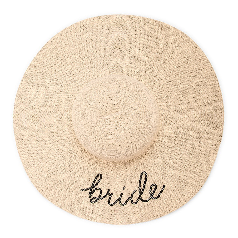 WOMEN'S FLOPPY STRAW SUN HAT - BRIDE - AyaZay Wedding Shoppe