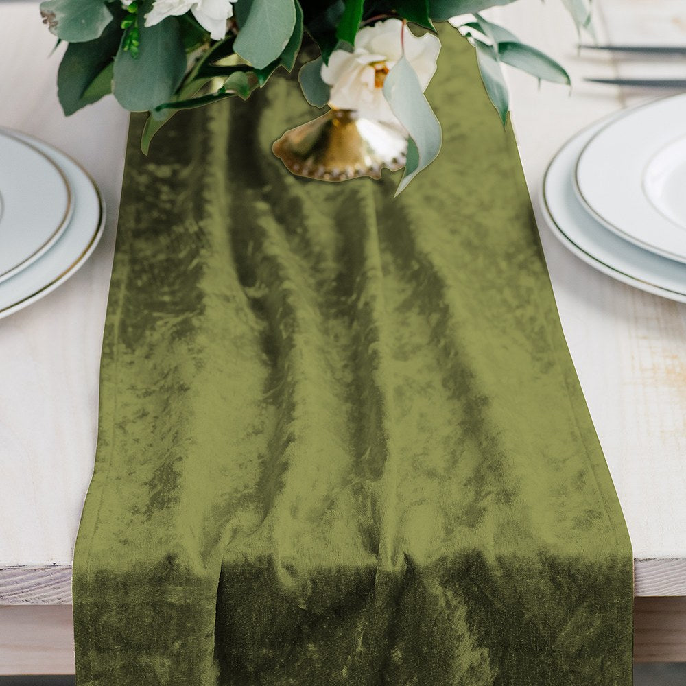 VELVET TABLE RUNNER - GREEN - AyaZay Wedding Shoppe