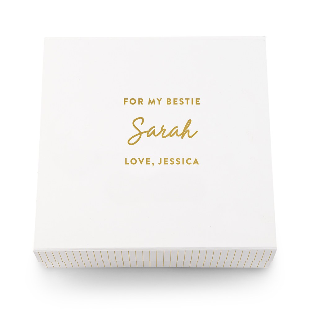 LARGE PERSONALIZED WHITE BRIDAL PARTY GIFT BOX WITH MAGNETIC LID - CUSTOM TEXT