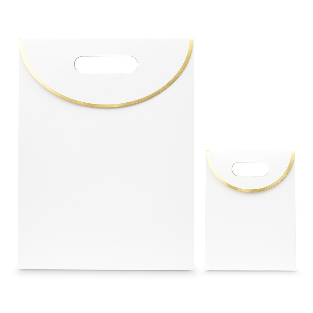 PAPER GIFT BAG WITH HANDLES - GOLD STRIPE