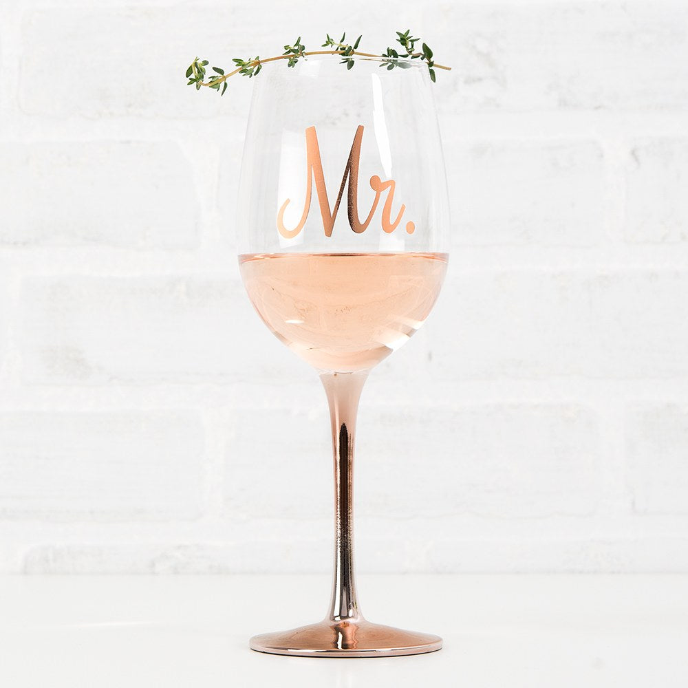 ROSE GOLD STEMMED 18 Oz. WINE GLASS - MR