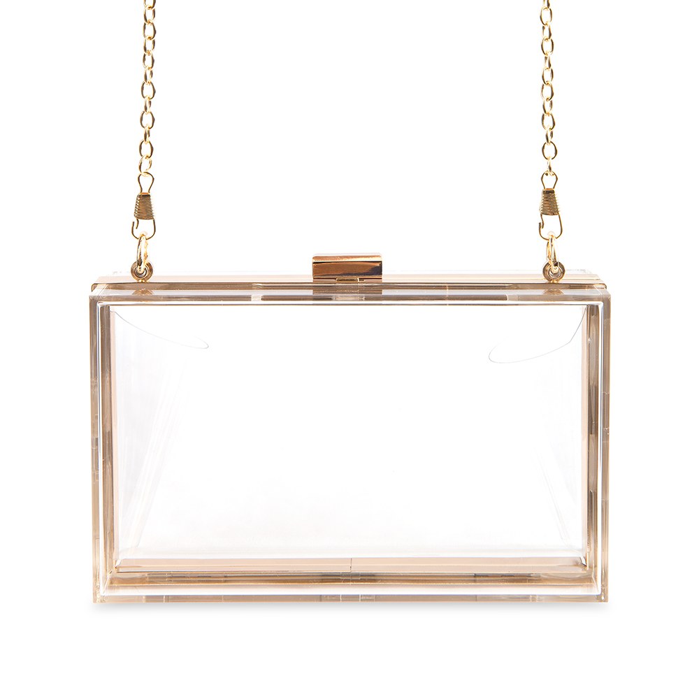 ACRYLIC BOX CLUTCH - CLEAR - AyaZay Wedding Shoppe