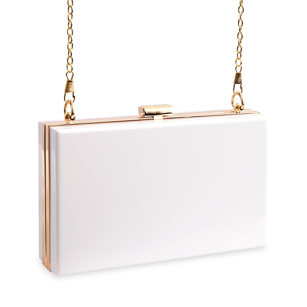 ACRYLIC BOX CLUTCH - WHITE - AyaZay Wedding Shoppe