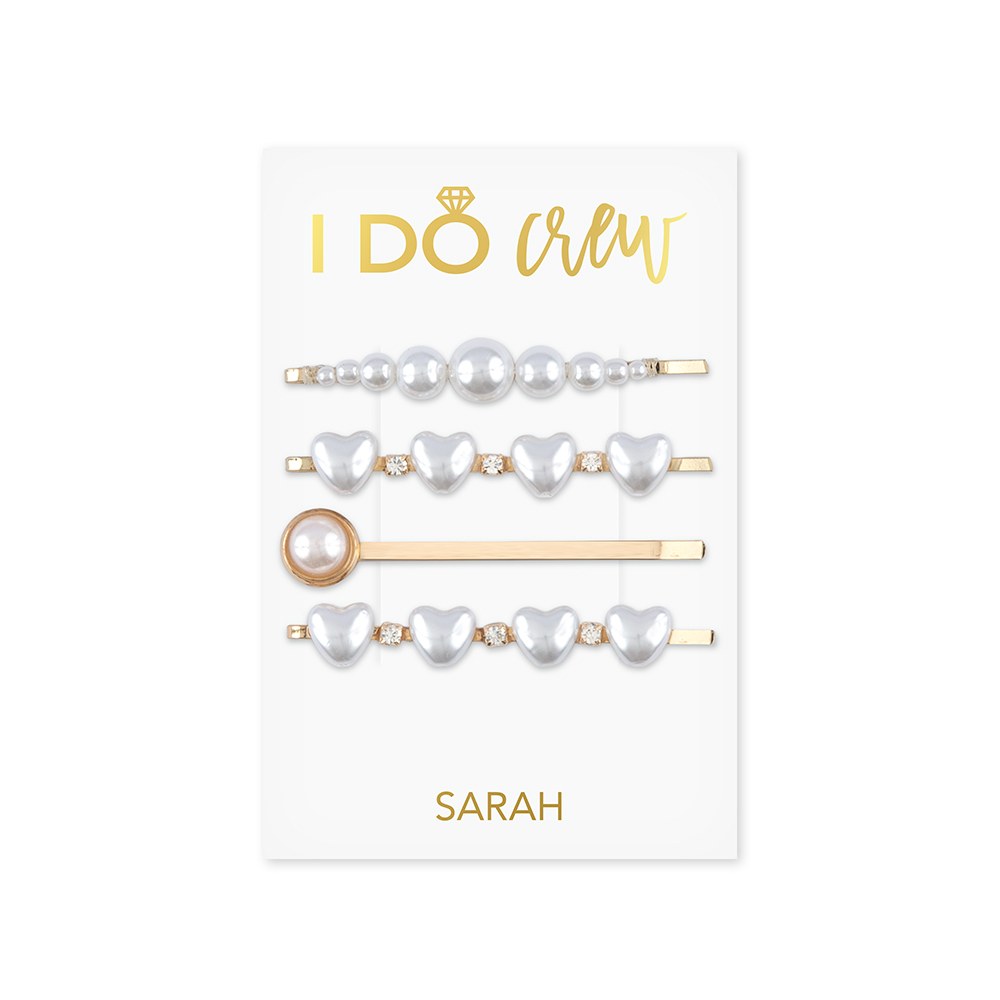 CUSTOM BRIDAL PARTY HAIR CLIPS - I DO CREW - AyaZay Wedding Shoppe