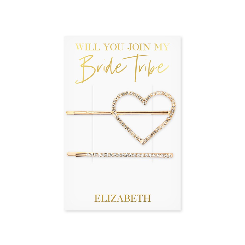 CUSTOM BRIDAL PARTY HAIR CLIPS - BRIDE TRIBE - AyaZay Wedding Shoppe