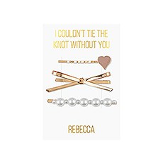 CUSTOM BRIDAL PARTY HAIR CLIPS - COULDN'T TIE THE KNOT WITHOUT YOU - AyaZay Wedding Shoppe