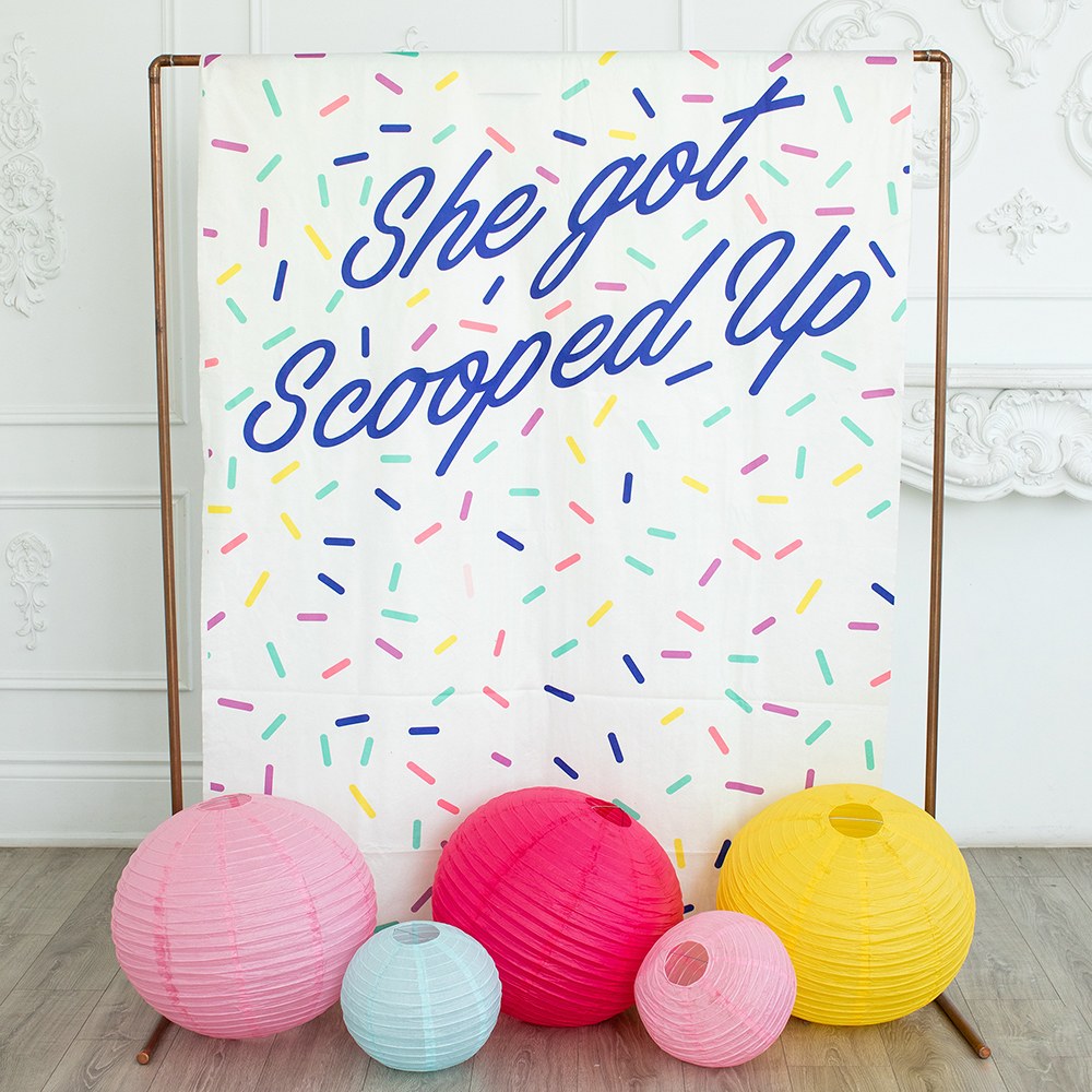 PRINTED PHOTO BACKDROP WEDDING DECORATION - SCOOPED UP