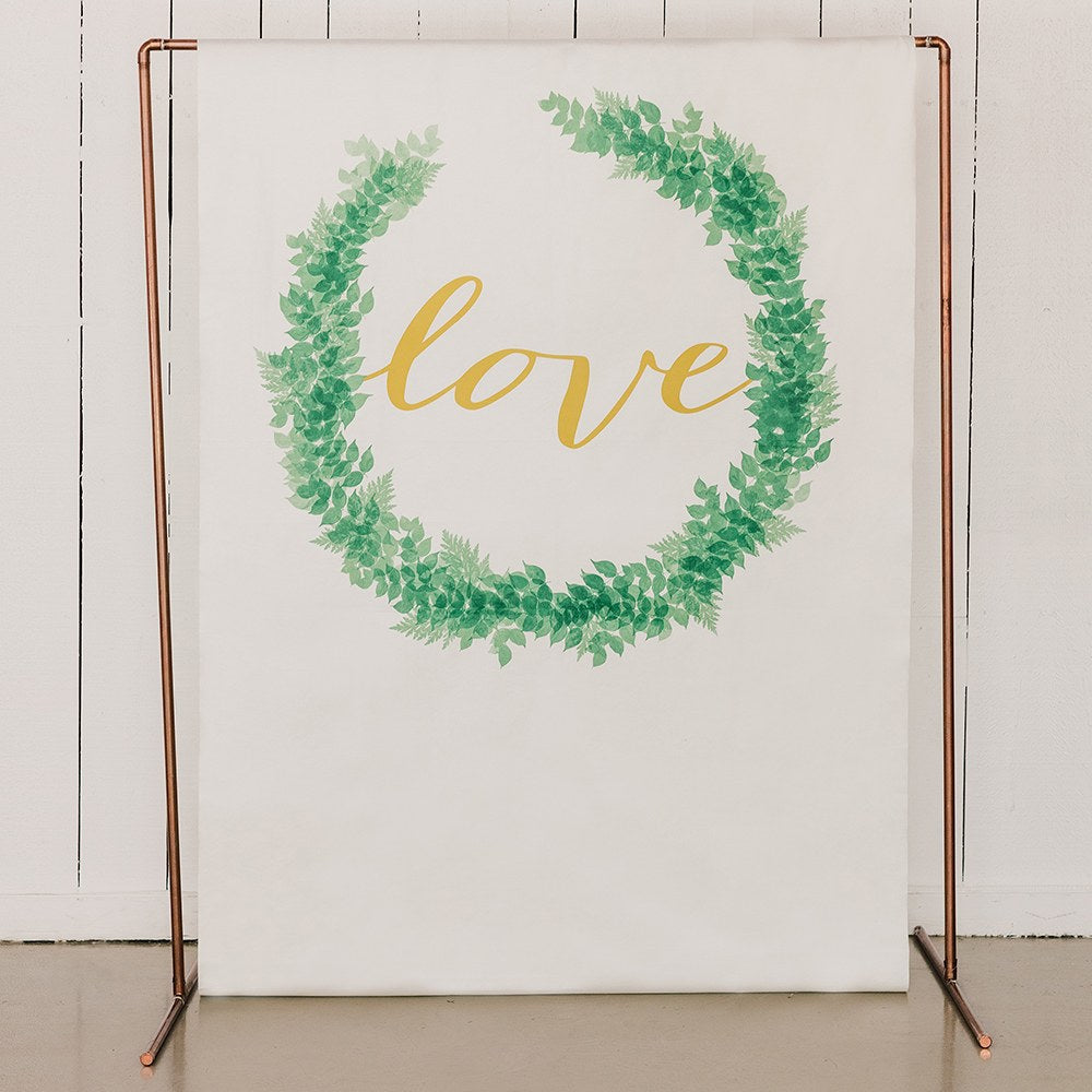PRINTED PHOTO BACKDROP WEDDING DECORATION - LOVE WREATH - AyaZay Wedding Shoppe