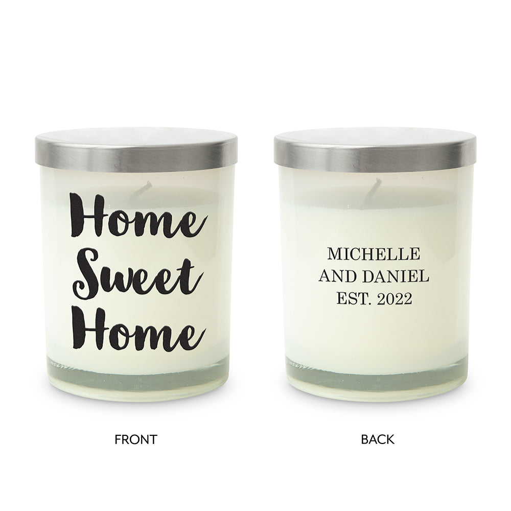 PERSONALIZED GLASS JAR GIFT CANDLE WITH LID - HOME SWEET HOME - AyaZay Wedding Shoppe
