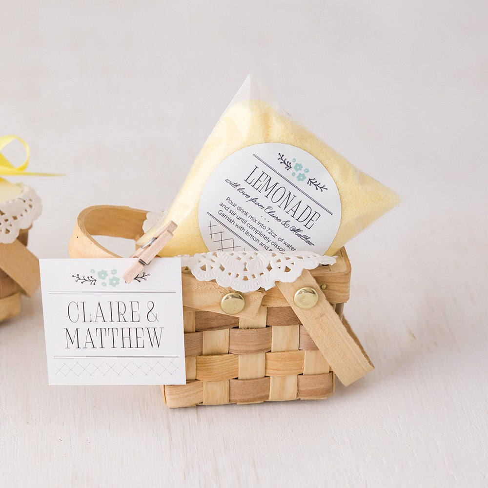 MINIATURE PICNIC BASKET FAVOR (6/pkgs) - AyaZay Wedding Shoppe