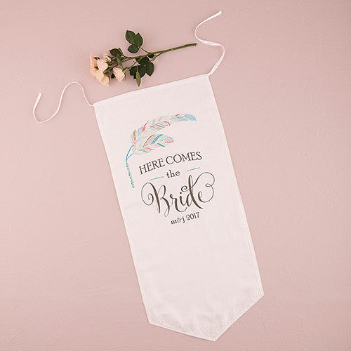 FEATHER WHIMSY PERSONALIZED CEREMONY BANNER - AyaZay Wedding Shoppe