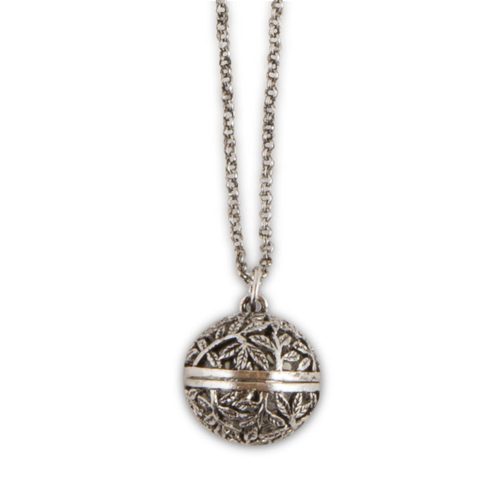ESSENTIAL OIL DIFFUSER LOCKET NECKLACE - FILIGREE VINE ORB DESIGN - AyaZay Wedding Shoppe