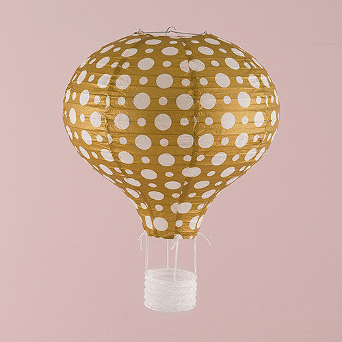 HOT AIR BALLOON PAPER LANTERN SET IN GOLD AND WHITE (3/pkg) - AyaZay Wedding Shoppe