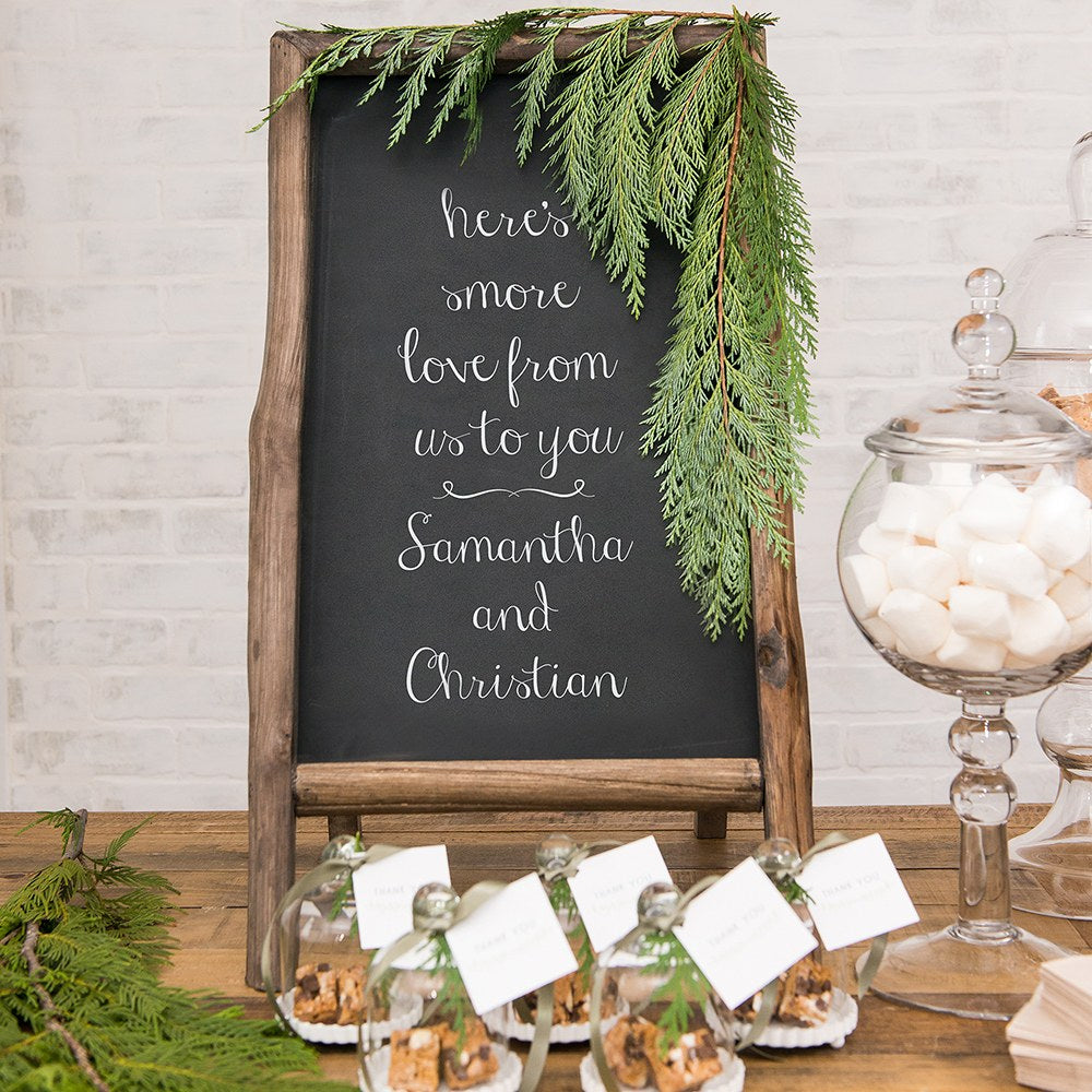 SELF STANDING CHALKBOARD SIGN WITH RUSTIC WOOD FRAME - AyaZay Wedding Shoppe