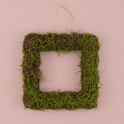 FAUX MOSS AND WICKER SQUARE FRAME - AyaZay Wedding Shoppe