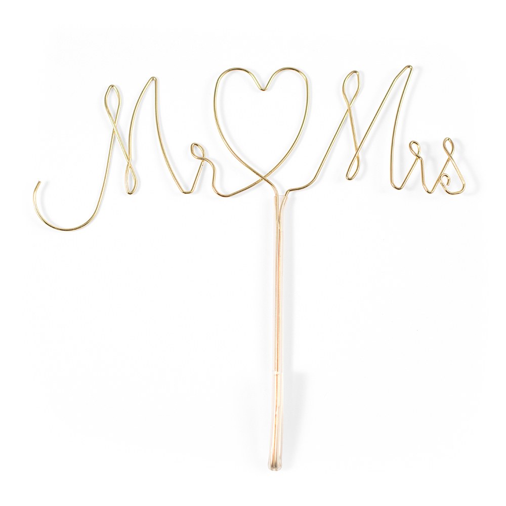 MR. AND MRS. TWISTED WIRE CAKE TOPPER - AyaZay Wedding Shoppe