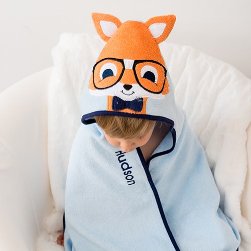 ANIMAL FACE HOODED TOWEL - HIPSTER FOX - AyaZay Wedding Shoppe