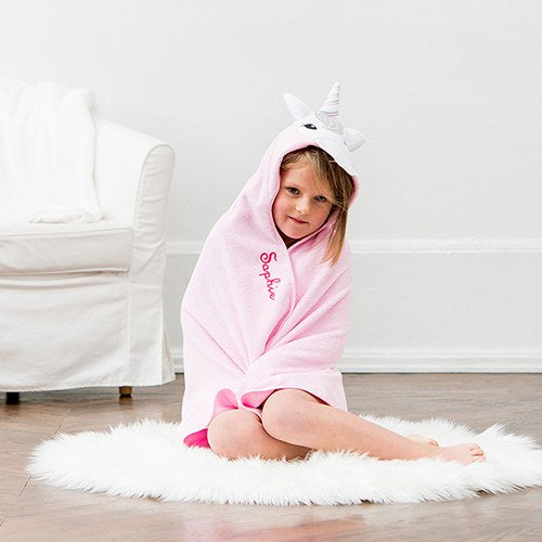 ANIMAL FACE HOODED TOWEL - PINK UNICORN - AyaZay Wedding Shoppe