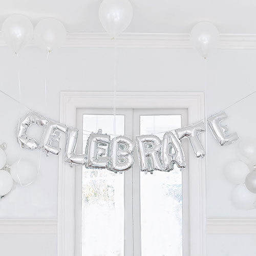 SILVER FOIL BALLOON DECORATION - CELEBRATE - AyaZay Wedding Shoppe