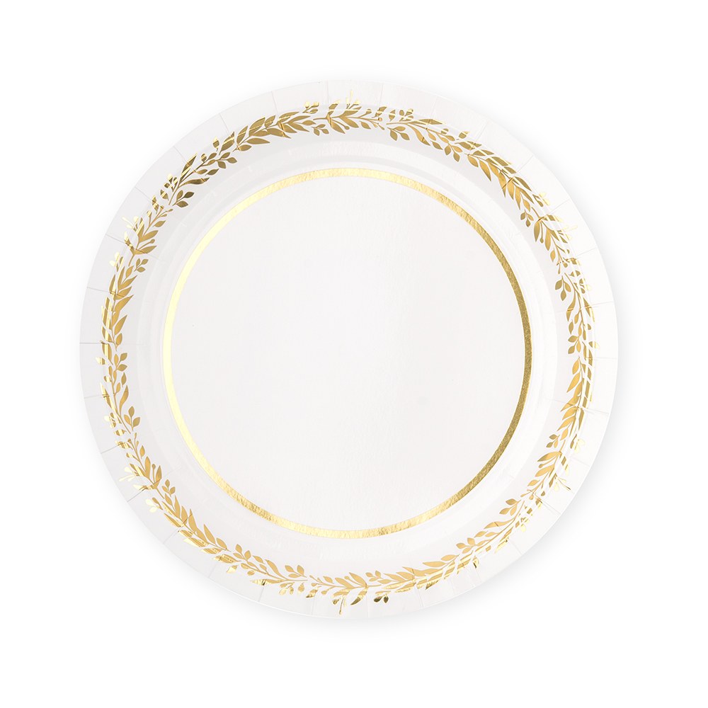 DISPOSABLE PAPER TABLEWARE SET - LOVE WREATH (SERVES 24) - AyaZay Wedding Shoppe