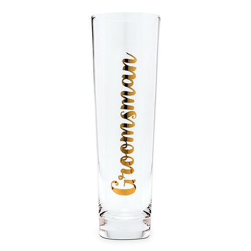 GROOMSMAN CHAMPAGNE FLUTE - METALLIC GOLD - AyaZay Wedding Shoppe