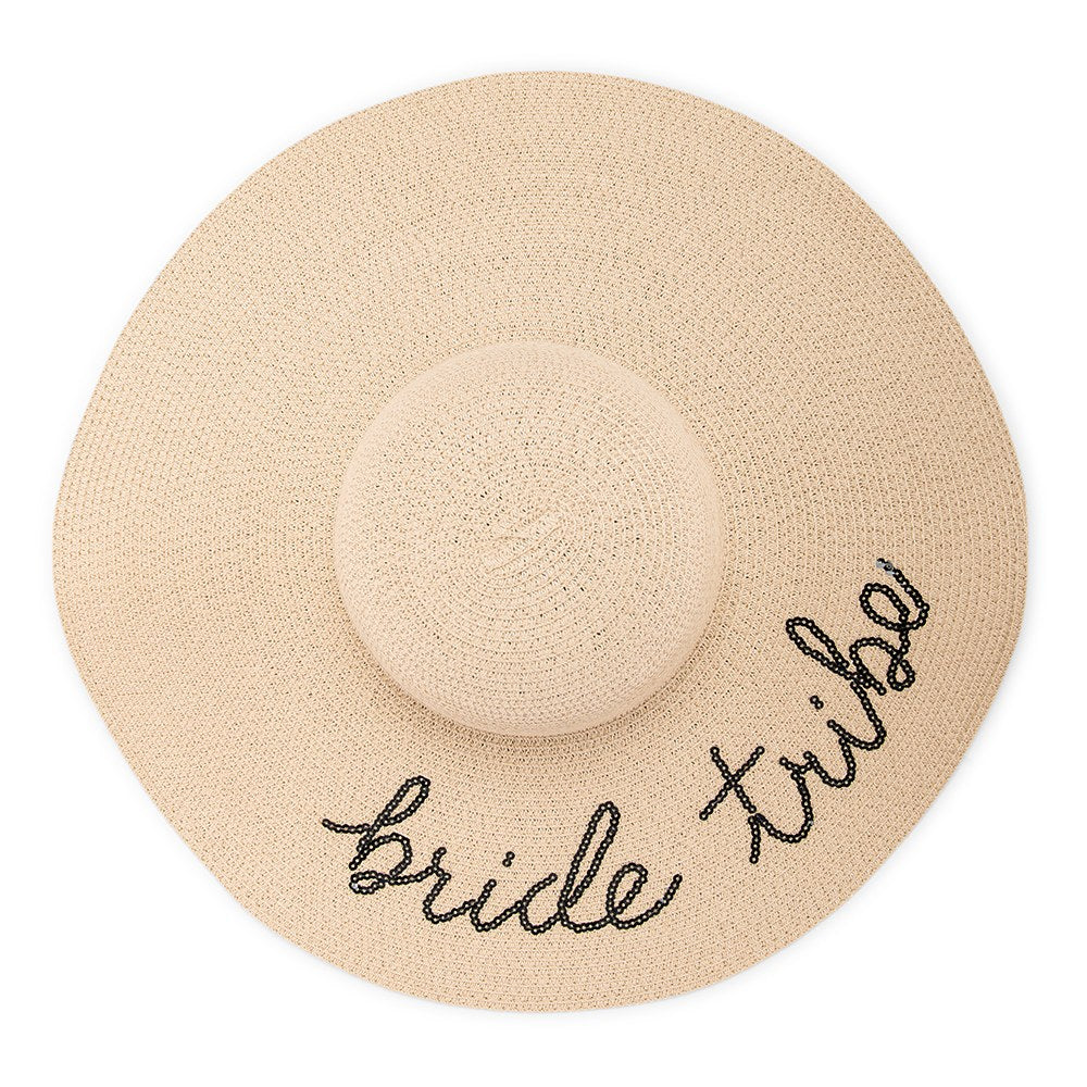 WOMEN'S FLOPPY WIDE BRIM STRAW BEACH/SUN HAT - BRIDE TRIBE - AyaZay Wedding Shoppe