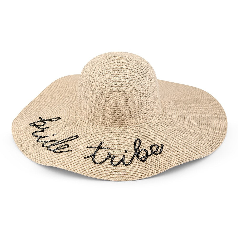 WOMEN'S FLOPPY WIDE BRIM STRAW BEACH/SUN HAT - BRIDE TRIBE - AyaZay Wedding Shoppe