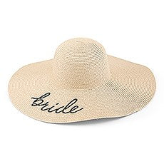 WOMEN'S FLOPPY WIDE BRIM STRAW BEACH/SUN HAT - BRIDE - AyaZay Wedding Shoppe