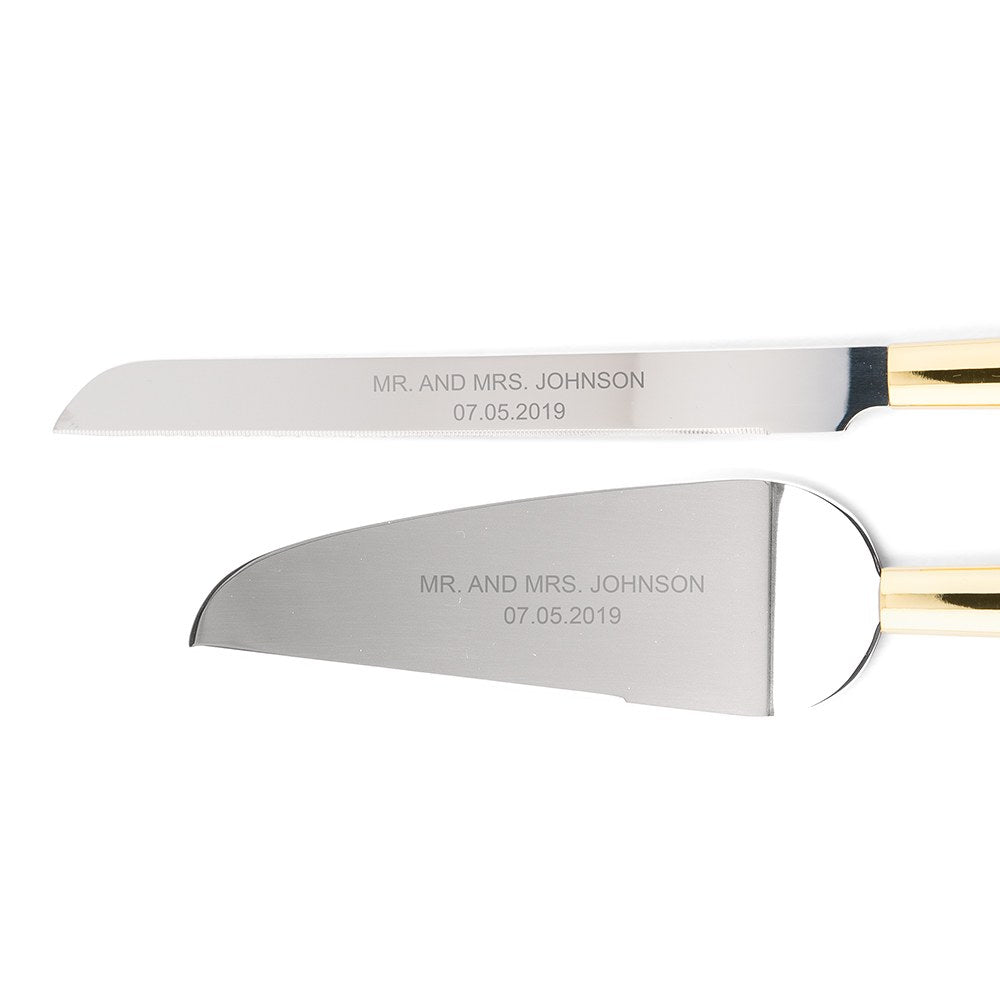 BETTER TOGETHER GOLD CAKE SERVING SET - AyaZay Wedding Shoppe