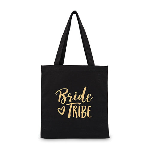 BRIDE TRIBE BLACK CANVAS TOTE BAG - AyaZay Wedding Shoppe