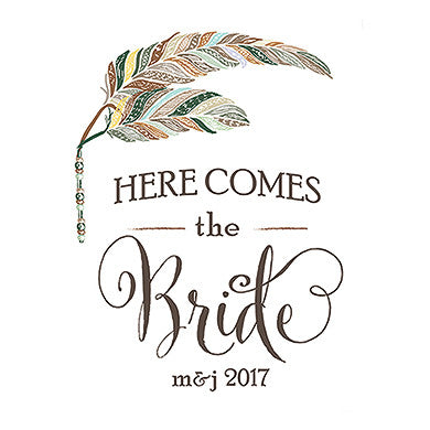 FEATHER WHIMSY PERSONALIZED CEREMONY BANNER - AyaZay Wedding Shoppe