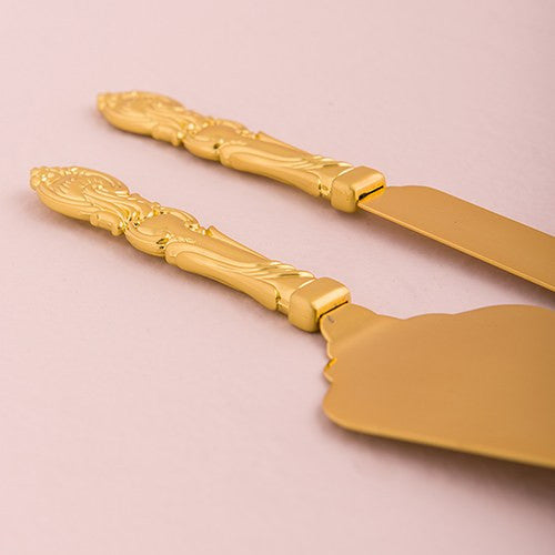CAKE SERVING SET - CLASSIC GOLD ROMANCE - AyaZay Wedding Shoppe