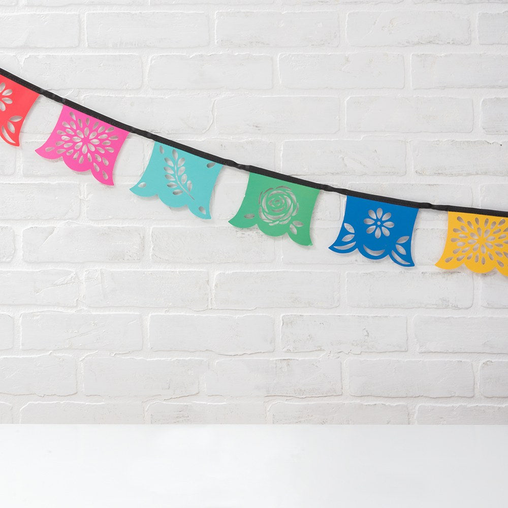 COLOURFUL PAPER PARTY PENNANT BANNER - FIESTA PARTY