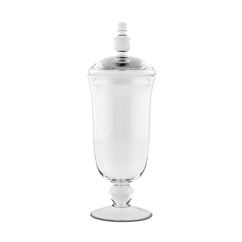 DECORATIVE PEDESTALLED APOTHECARY JAR WITH BELL SHAPED BOWL - AyaZay Wedding Shoppe
