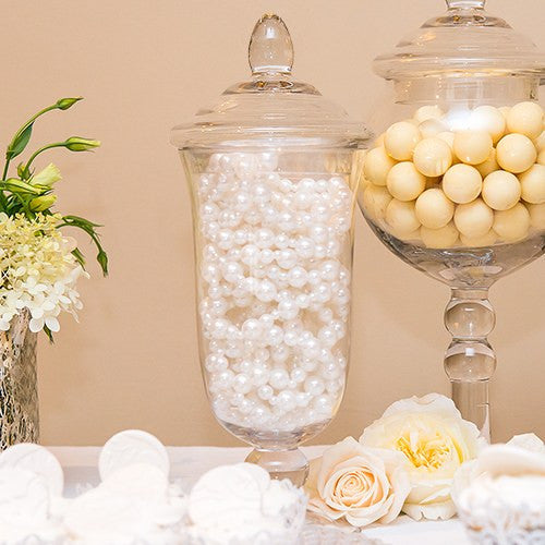 DECORATIVE PEDESTALLED APOTHECARY JAR WITH BELL SHAPED BOWL - AyaZay Wedding Shoppe