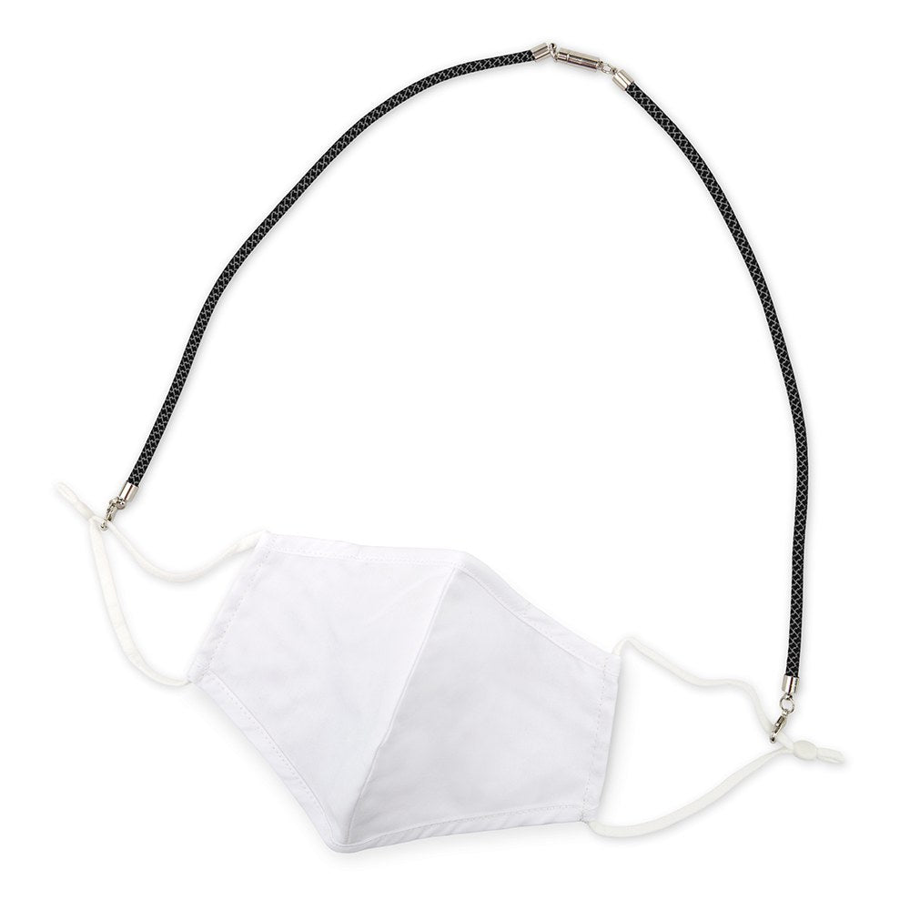 23" FACE MASK LANYARD WITH MAGNETIC SAFETY RELEASE - BLACK/SILVER - AyaZay Wedding Shoppe